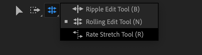 Where to find the Rate Stretch tool in the Tool Window - Premiere Pro.png
