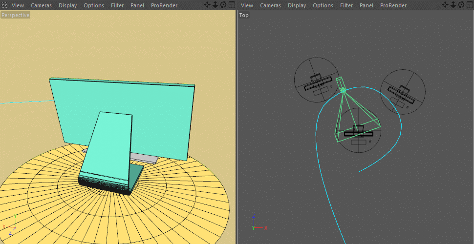 Working with Cameras in Cinema 4d - spline rig 2.gif
