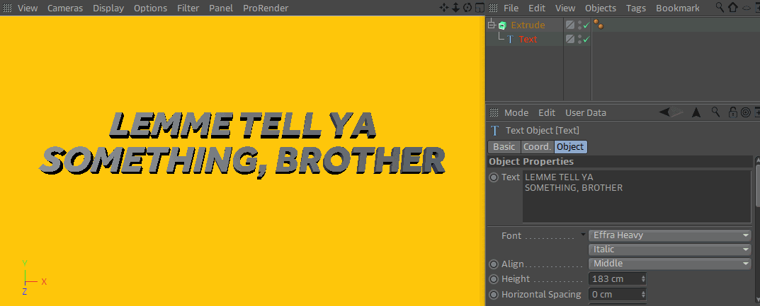 How to Create 3D Text in Cinema 4D - Spacing Controls.gif