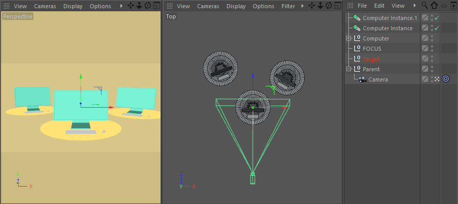 Working with Cameras in Cinema 4d - 2node rig.gif