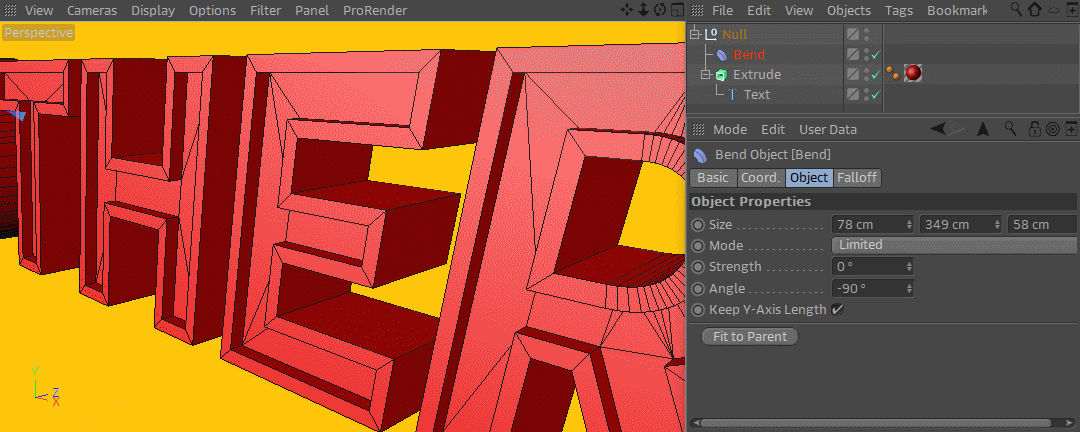 How to Create 3D Text in Cinema 4D - Deforming Type.gif