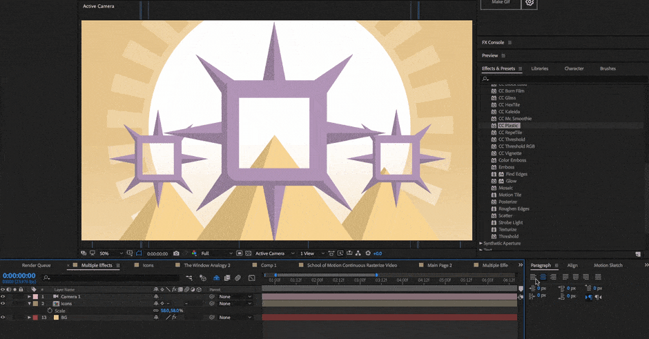 Applying_Effects_to_Multiple_Layers Continuous Rasterize Tip After Effects.gif