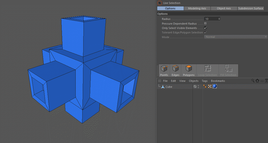 Modeling Tips in Cinema 4D - fill selection.gif