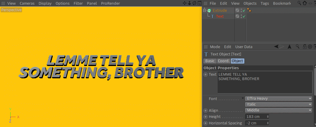 How to Create 3D Text in Cinema 4D - Kerning.gif